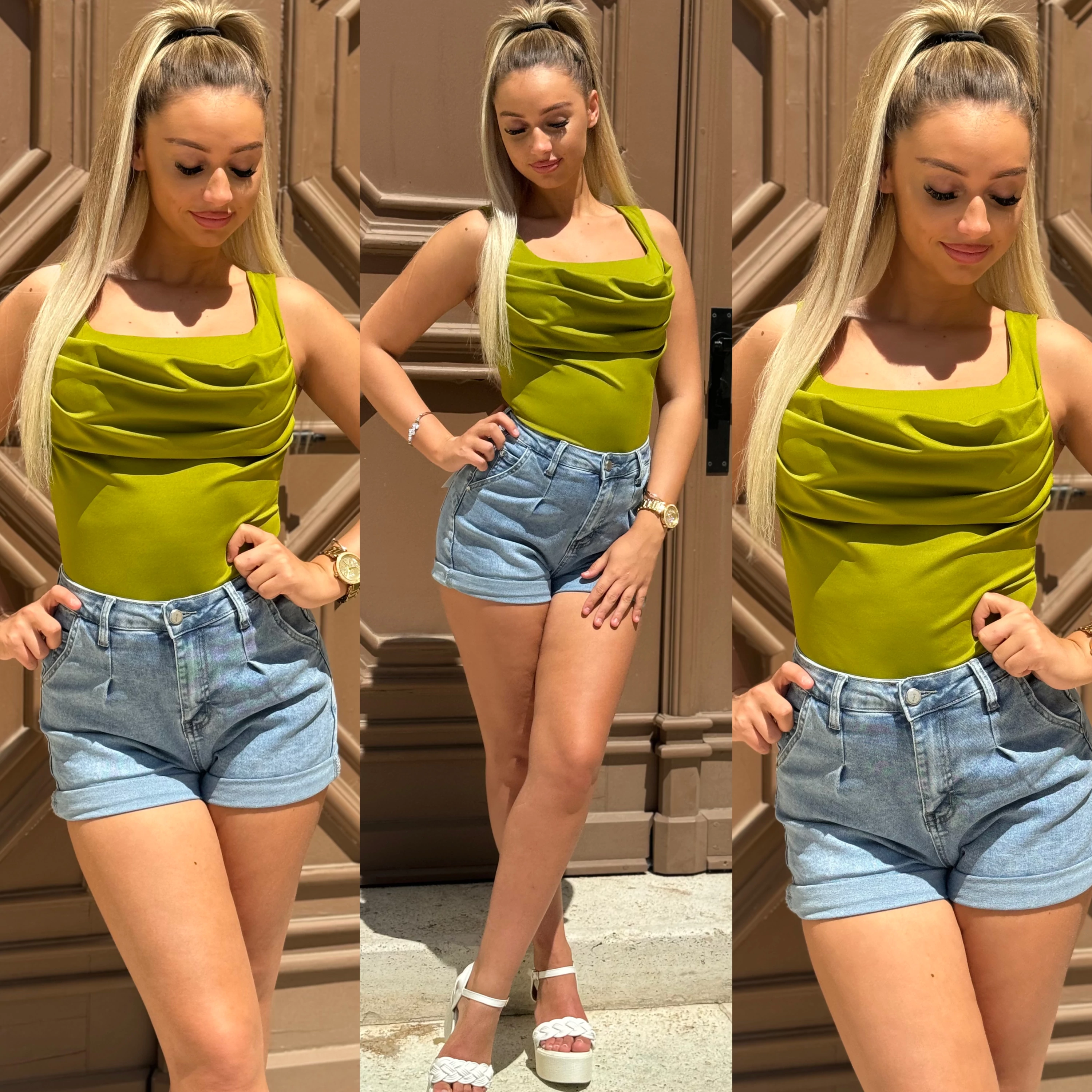 Sofi top – szatén hatású, push-up nyári top S/M