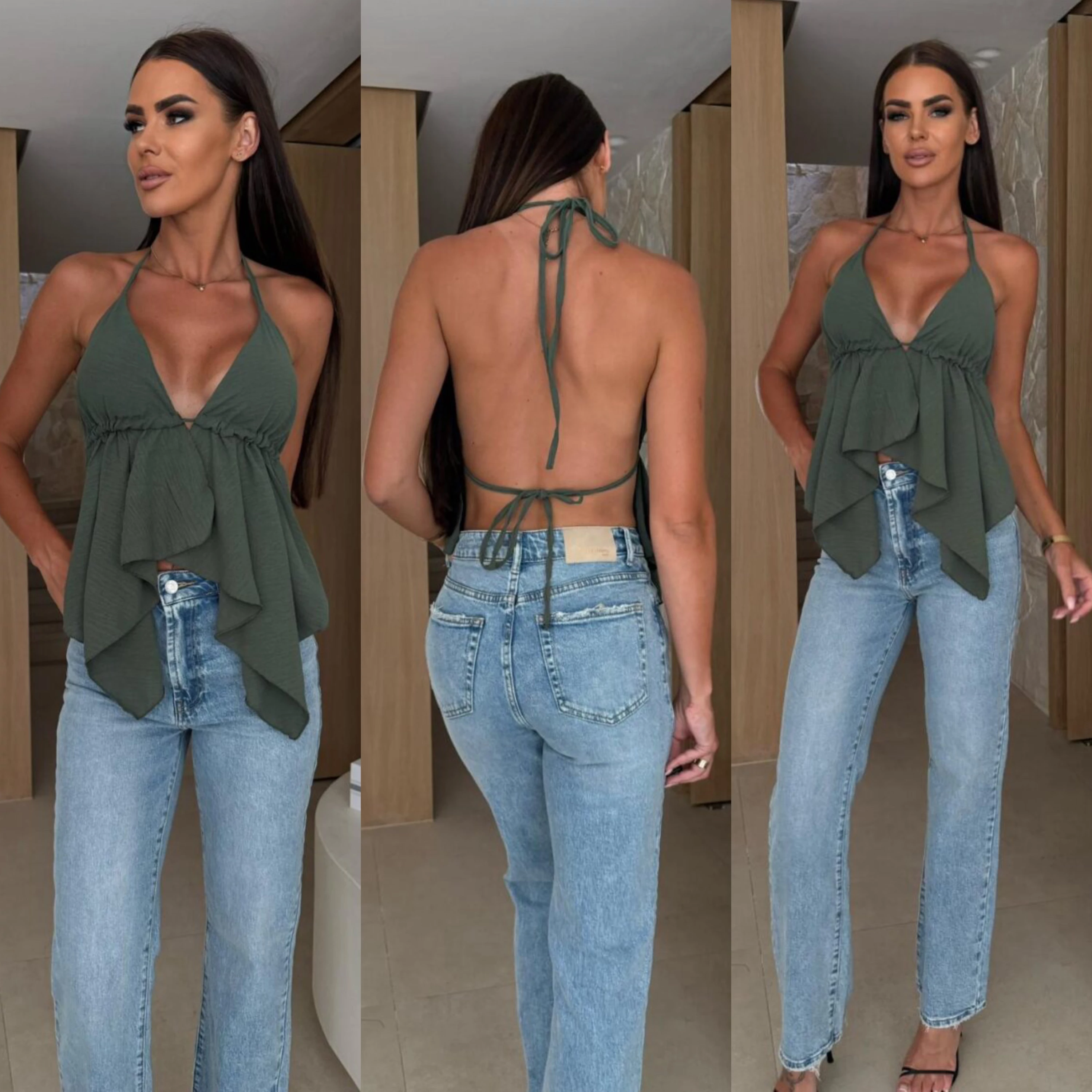 Ariana top – hátul megkötős nyári ejtett női top