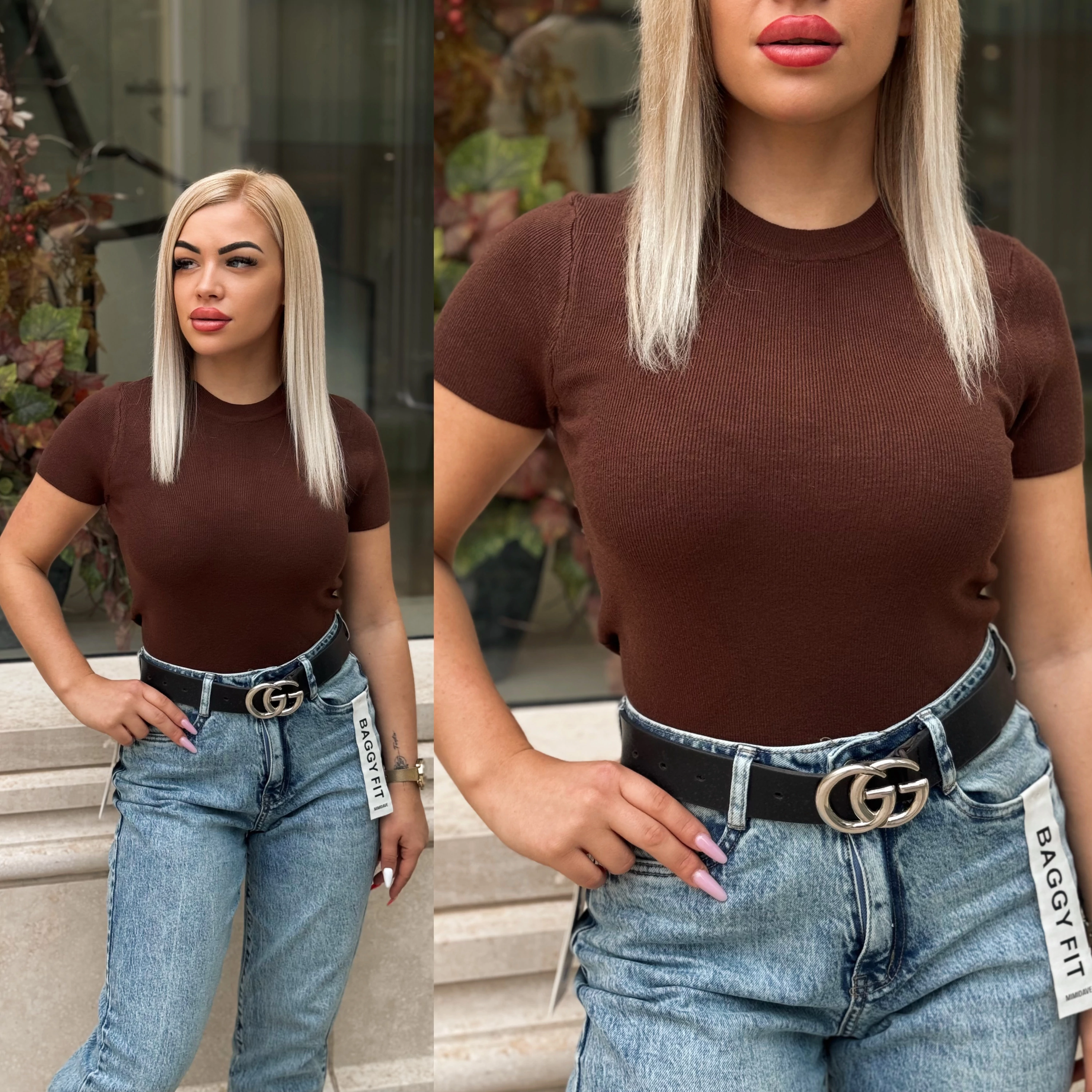 Női barna kötött felső Női barna kötött felső