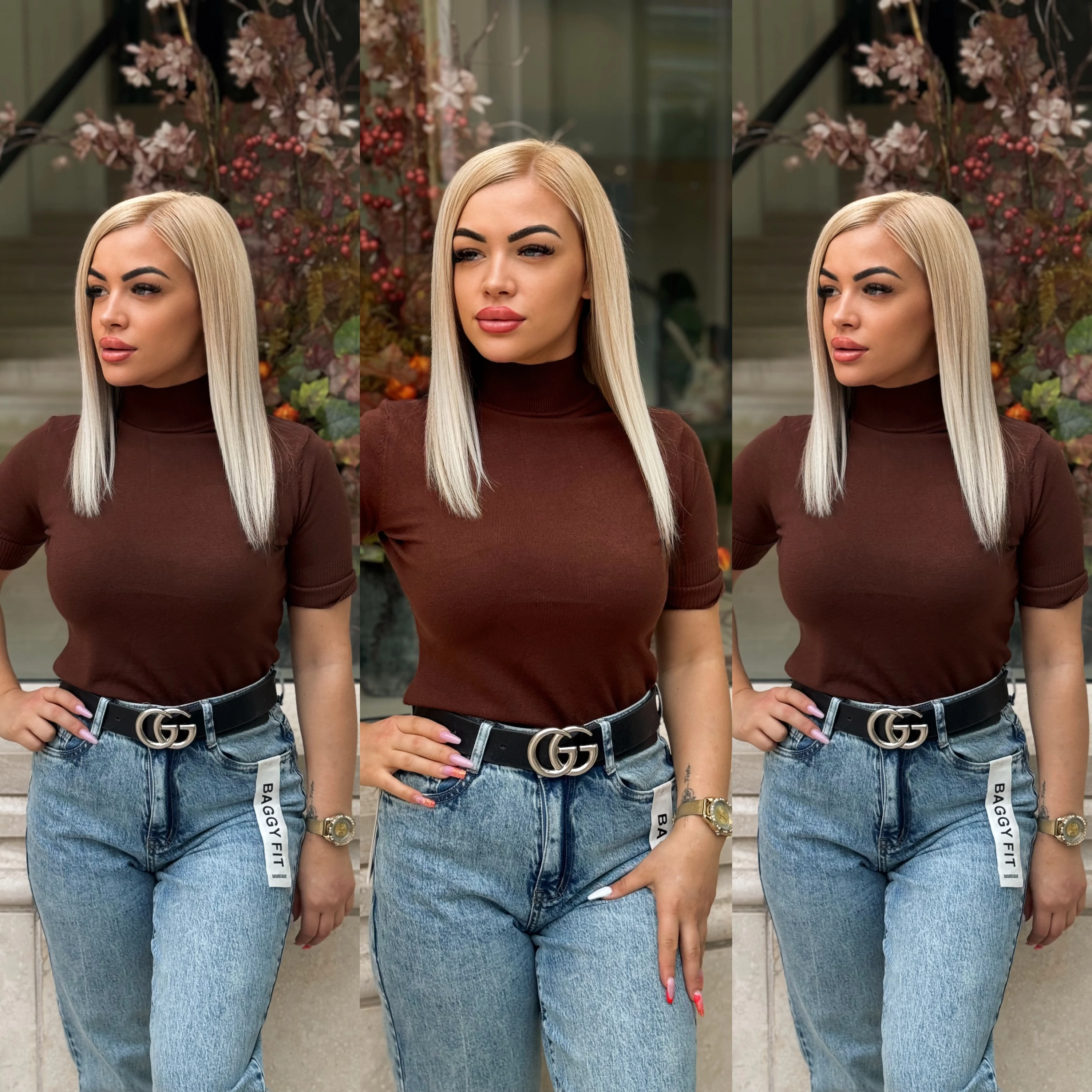 Rövid ujjú garbó HARPER - csokibarna Rövid ujjú garbó HARPER - csokibarna