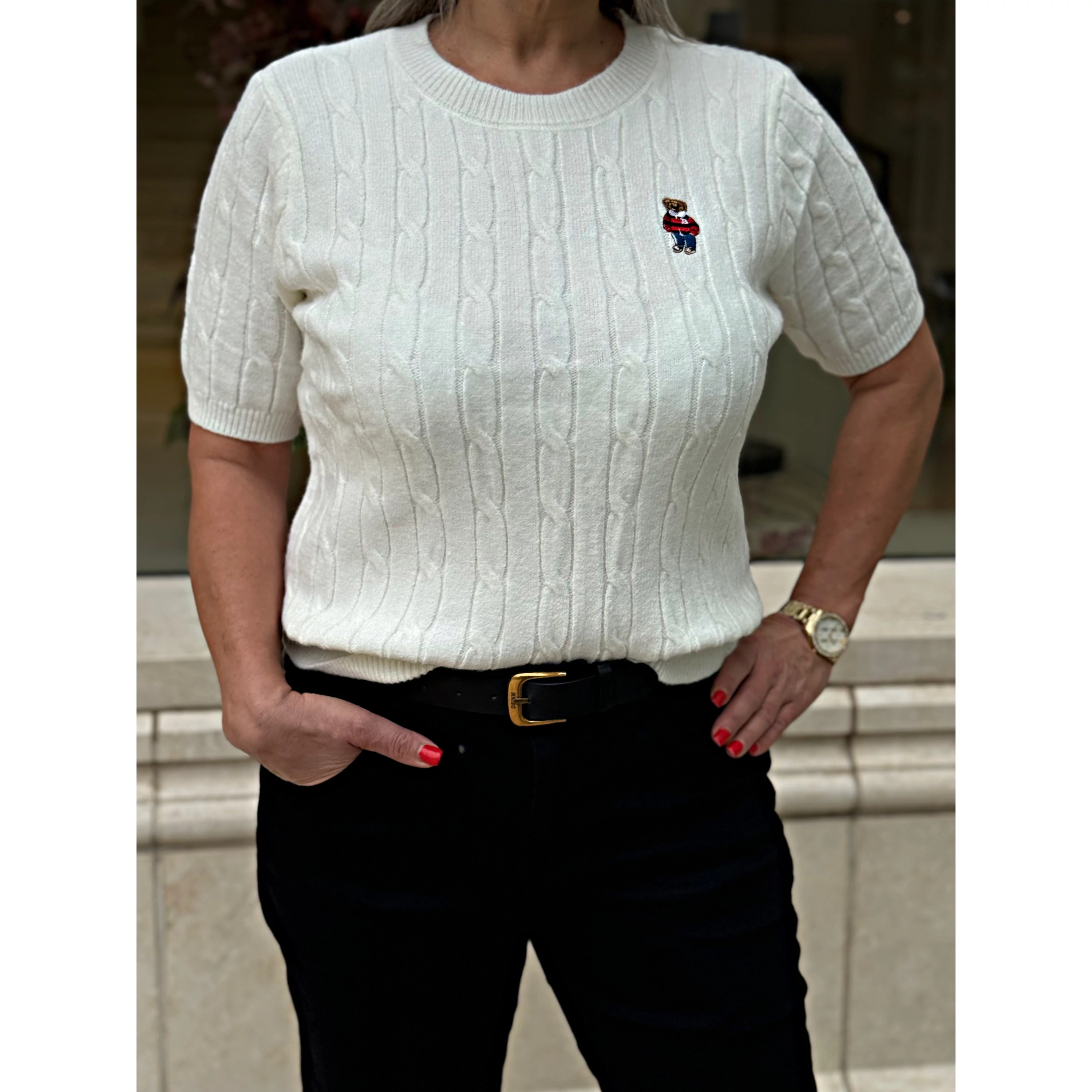 Moschno kötött felső – fehér Moschno kötött felső – fehér