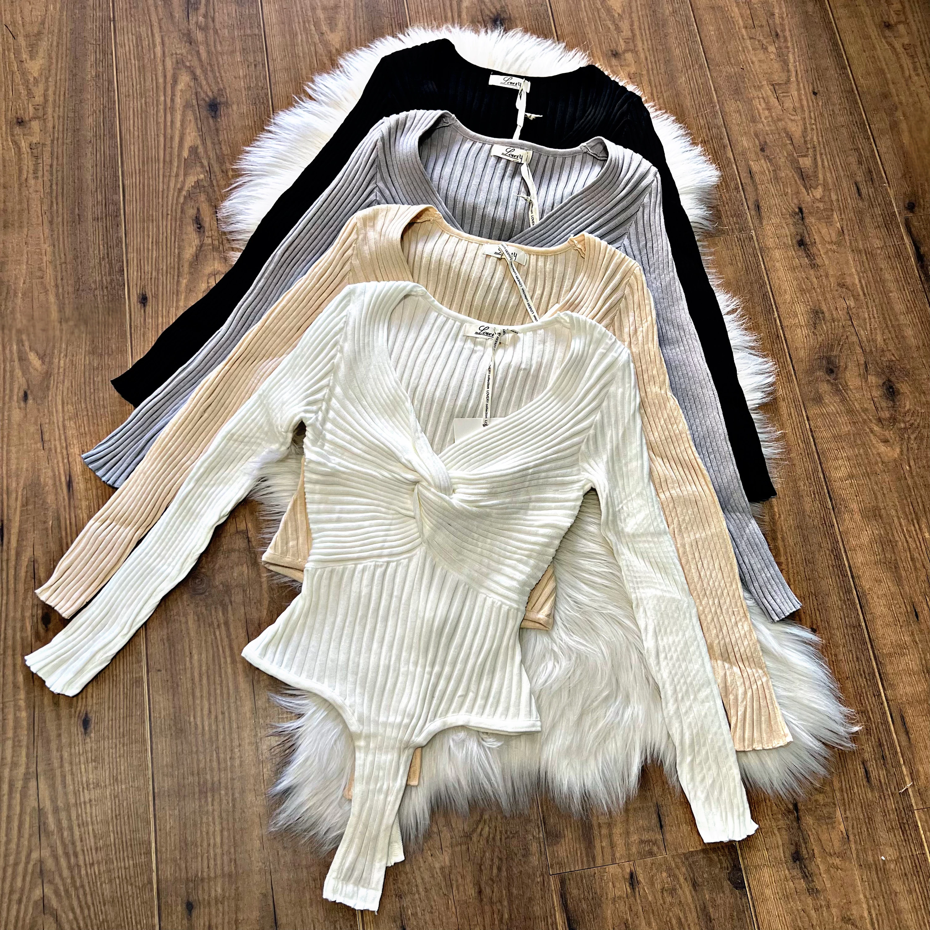 Bordázott hosszú ujjú női body – 4 színben (S/M)