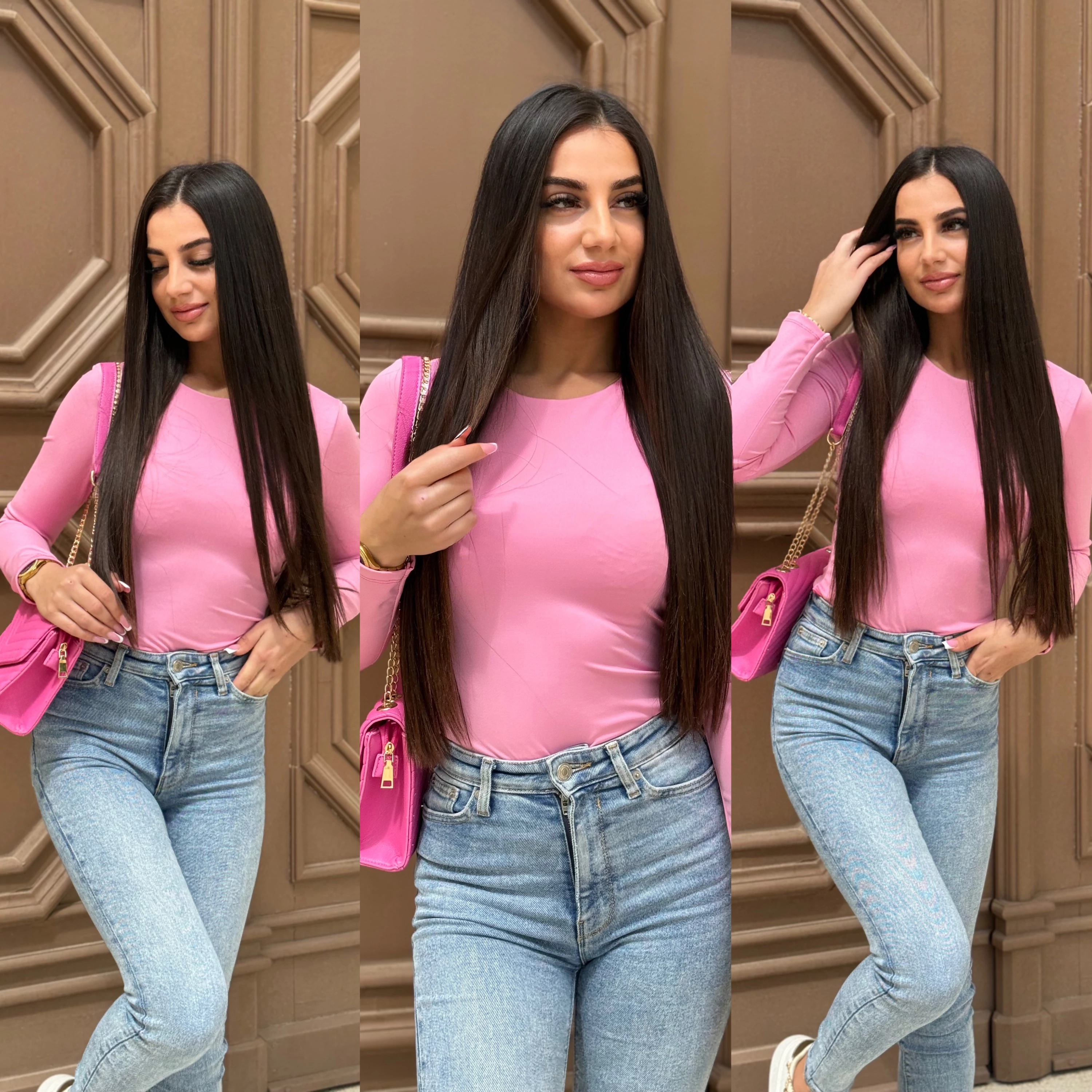Rosé Chic női body – Pink, hosszú ujjú, elegáns és rugalmas