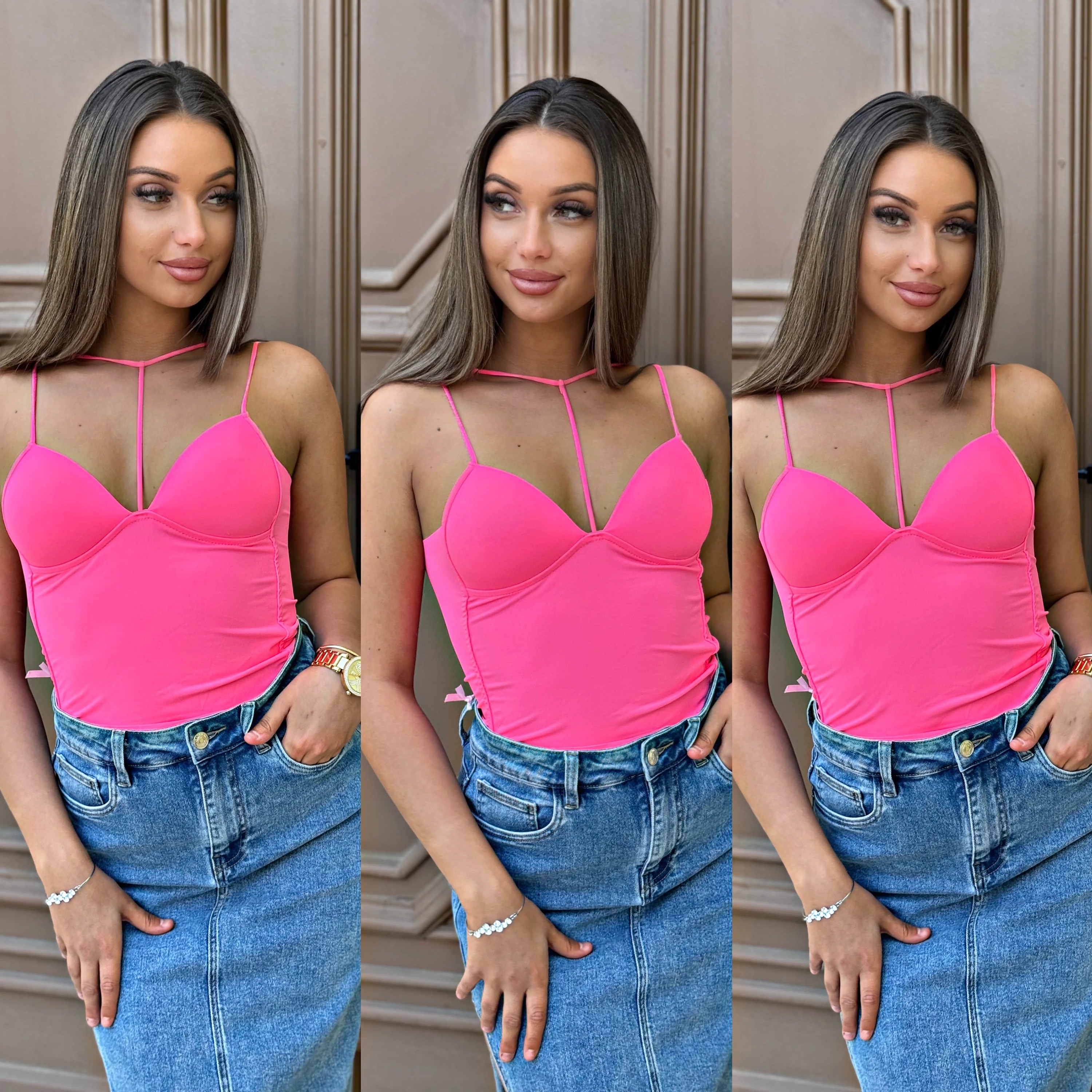 Vera Strap top – Dekoltált női felső push-up hatással | XS–S–kisebb M méret