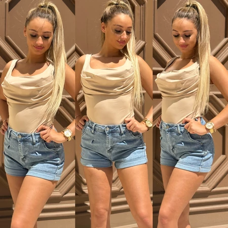 Sofi top – szatén hatású, push-up nyári top S/M