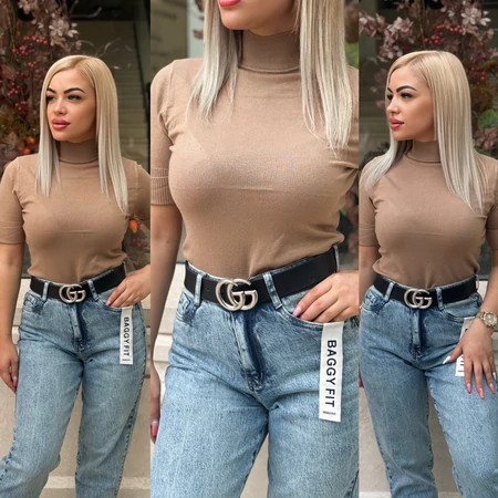 Rövid ujjú garbó HARPER - bézs