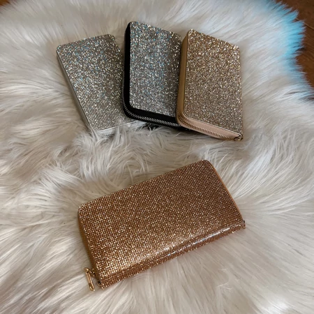 Crystal Glamour Strasszos Pénztárca - Rose gold