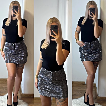 Kényelmes, strasszköves szoknya-hatású nadrág 