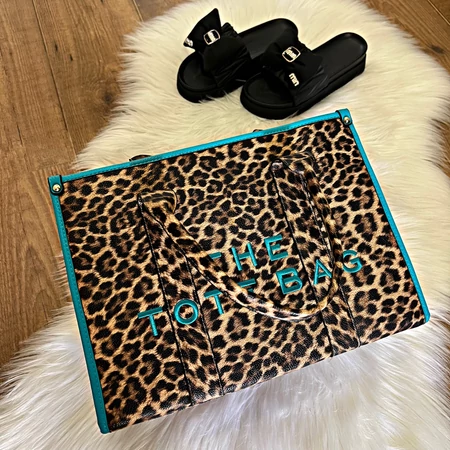 Leopárdmintás nagyméretű tote bag felirattal – MyFashion