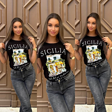 Sicilia Dream női póló – Olasz hangulatú nyári felső 