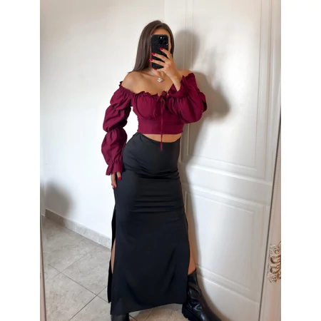 Arina felső – off-shoulder, hosszú ujjú crop top