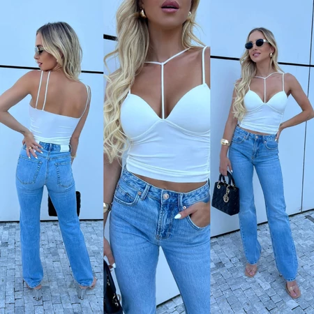 Vera Strap top – Dekoltált női felső push-up hatással | XS–S–kisebb M méret