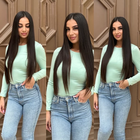 Mint Breeze női body – Mentazöld, hosszú ujjú, rugalmas body