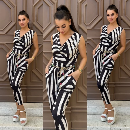 Urban Zebra fekete-fehér overál hidegselyemből – XS–L
